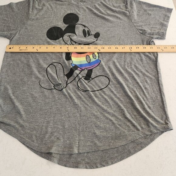 Mickey Mouse T-Shirt Disney‎ World Rainbow Gray Graphic Print Juniors 3XL EUC - Picture 5 of 6